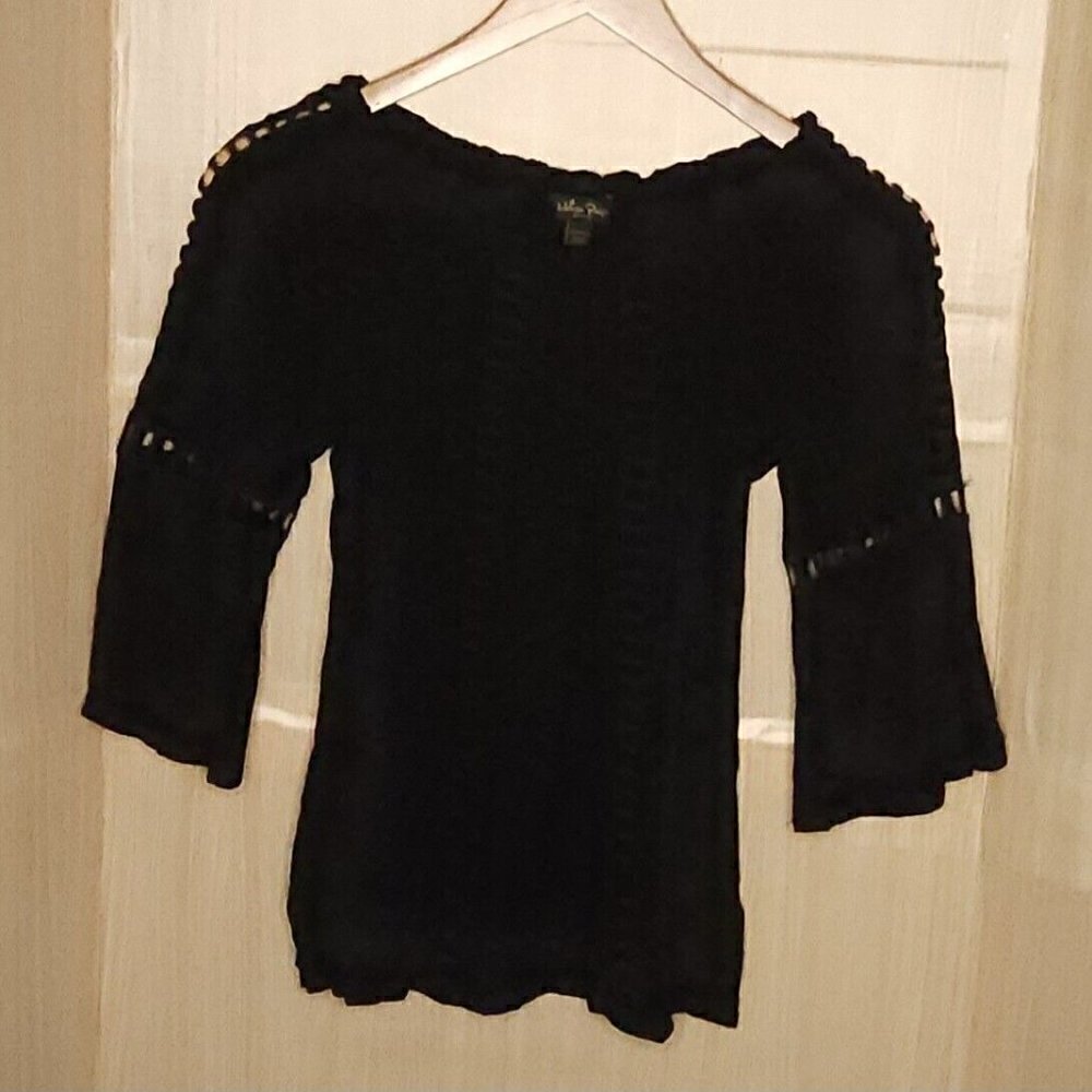 Melissa Paige Petite Womens Black Boho Off The Shoulder Blouse SP